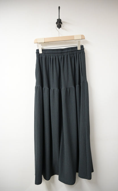 初秋・彈性料排鈕半身裙 2色入 1W61106