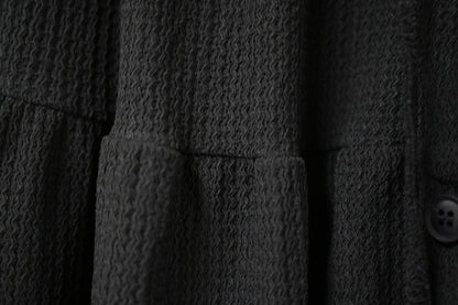 初秋・彈性料排鈕半身裙 2色入 1W61106