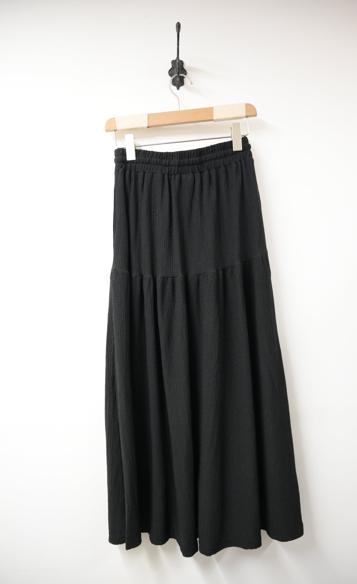 初秋・彈性料排鈕半身裙 2色入 1W61106