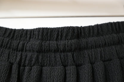 初秋・彈性料排鈕半身裙 2色入 1W61106