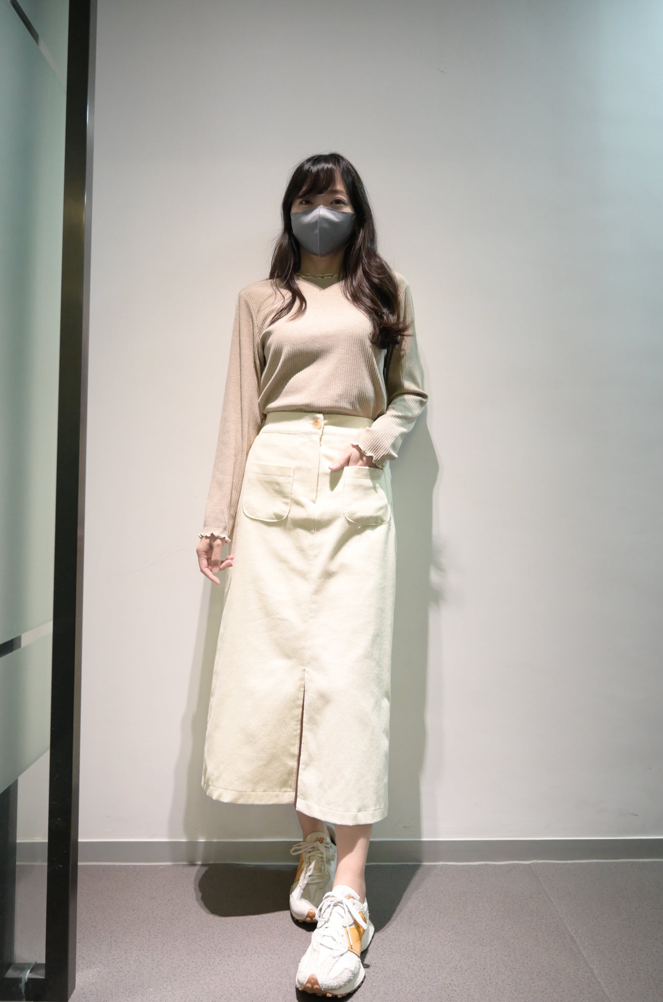 秋冬・兩層Ruffles彈性親膚上衣 3色入 1W51122