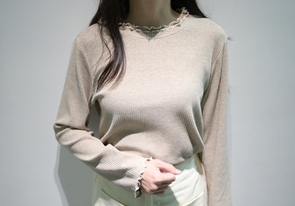 秋冬・兩層Ruffles彈性親膚上衣 3色入 1W51122