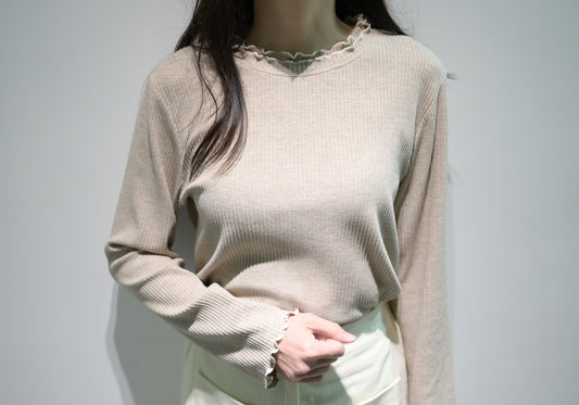 秋冬・兩層Ruffles彈性親膚上衣 3色入 1W51122