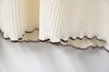 秋冬・兩層Ruffles彈性親膚上衣 3色入 1W51122