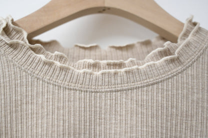 秋冬・兩層Ruffles彈性親膚上衣 3色入 1W51122