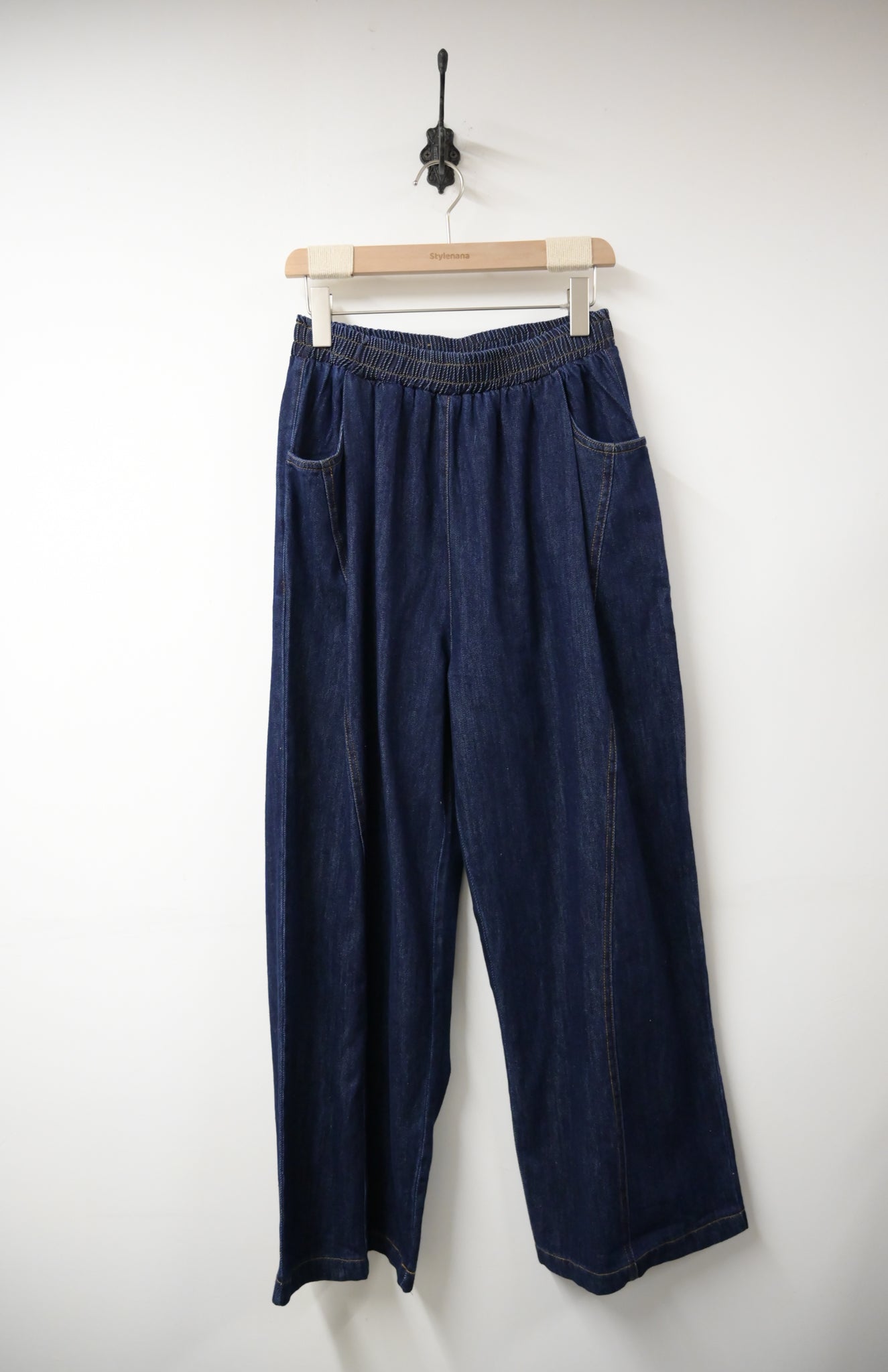 秋冬・明線斜骨柔軟寬鬆牛仔褲 1W71125