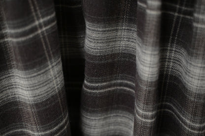 秋冬・反領針織拼接格仔寬鬆長裙連belt 2色入 1W61127