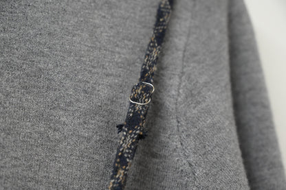 秋冬・厚格仔長裙配幼針織彈性上衣SET 2色入 1W61126