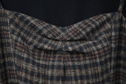 秋冬・厚格仔長裙配幼針織彈性上衣SET 2色入 1W61126