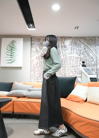 初秋・皺皺布透視袖薄長袖 2色入 1W11131