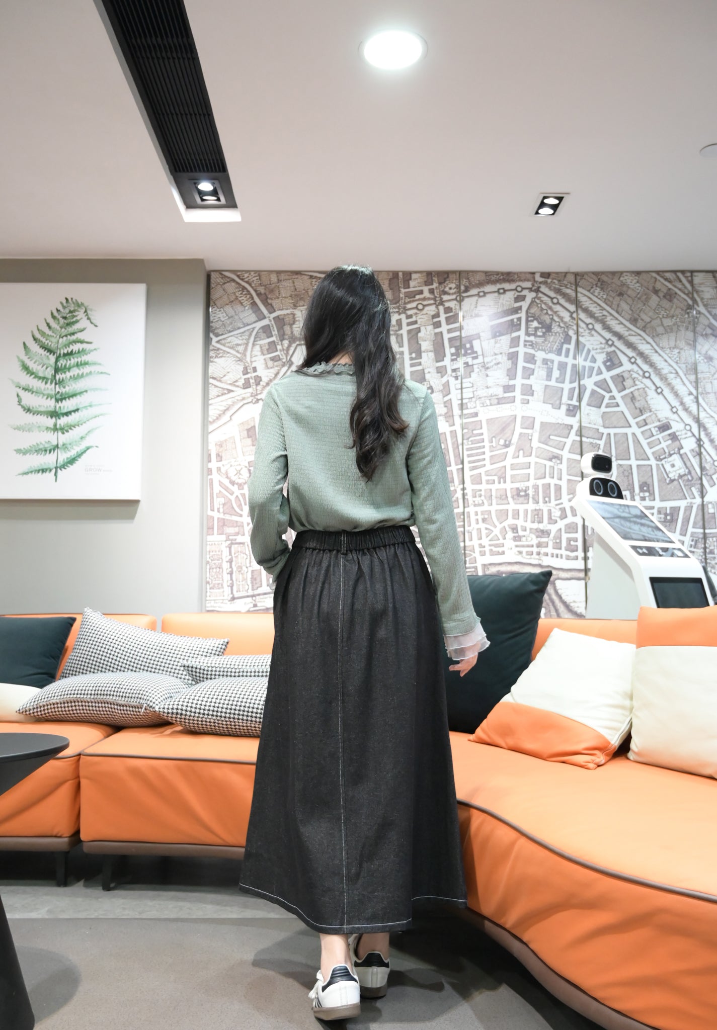 初秋・皺皺布透視袖薄長袖 2色入 1W11131