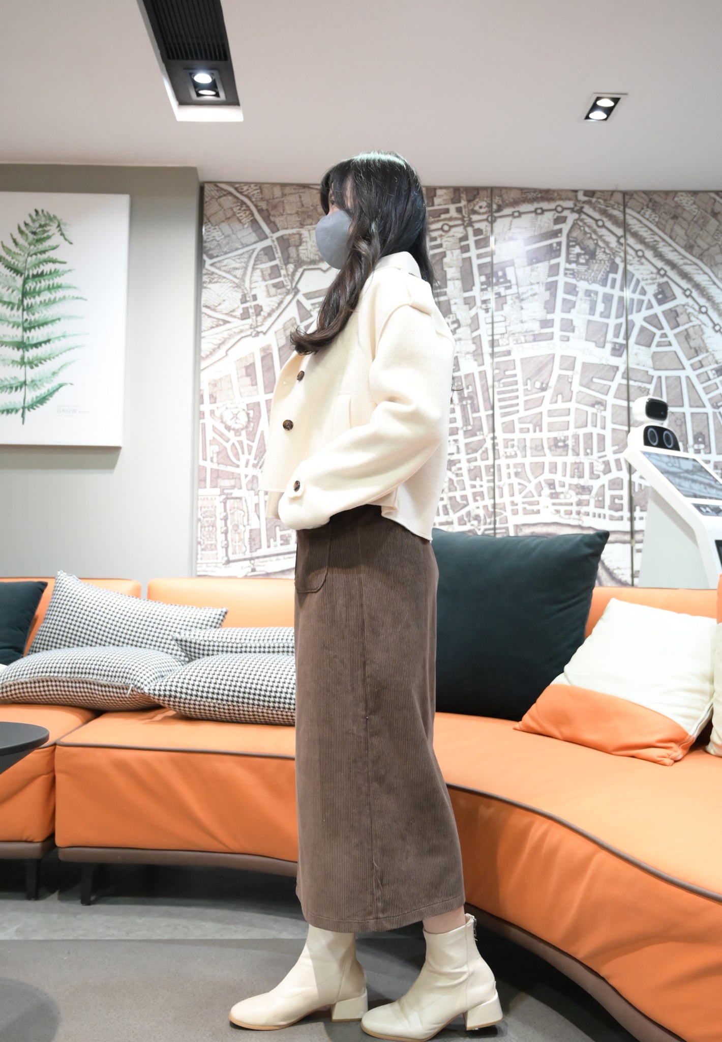 秋冬・反領羊毛孖襟外套 2色入 1W61128