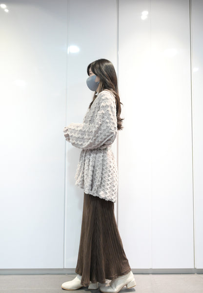 秋冬・毛茸茸水波紋外套 2色入 1W11130