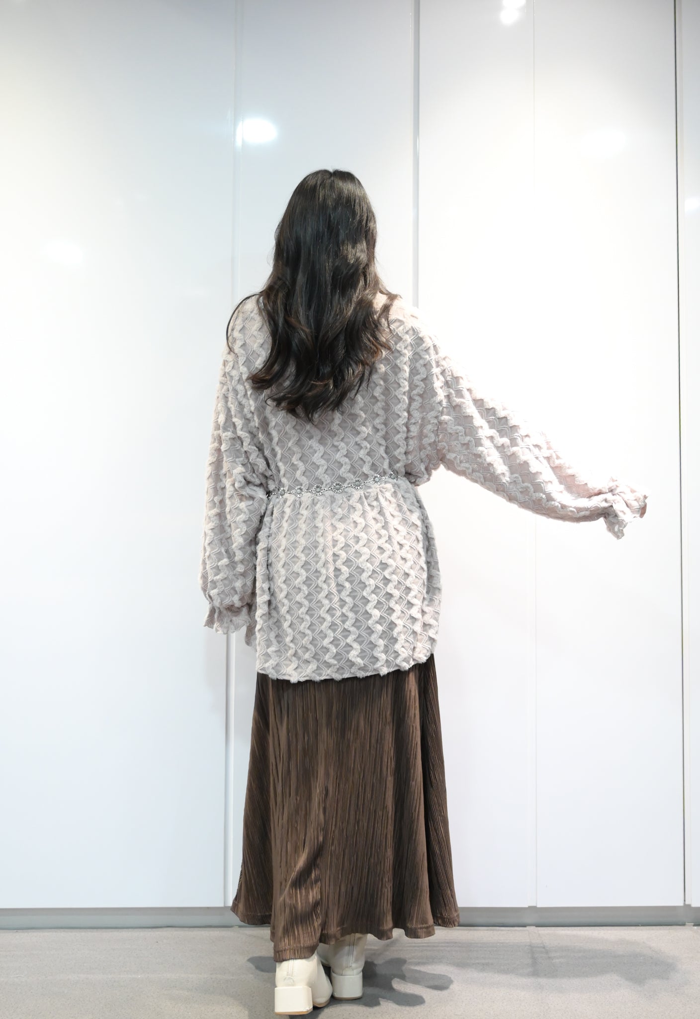 秋冬・毛茸茸水波紋外套 2色入 1W11130