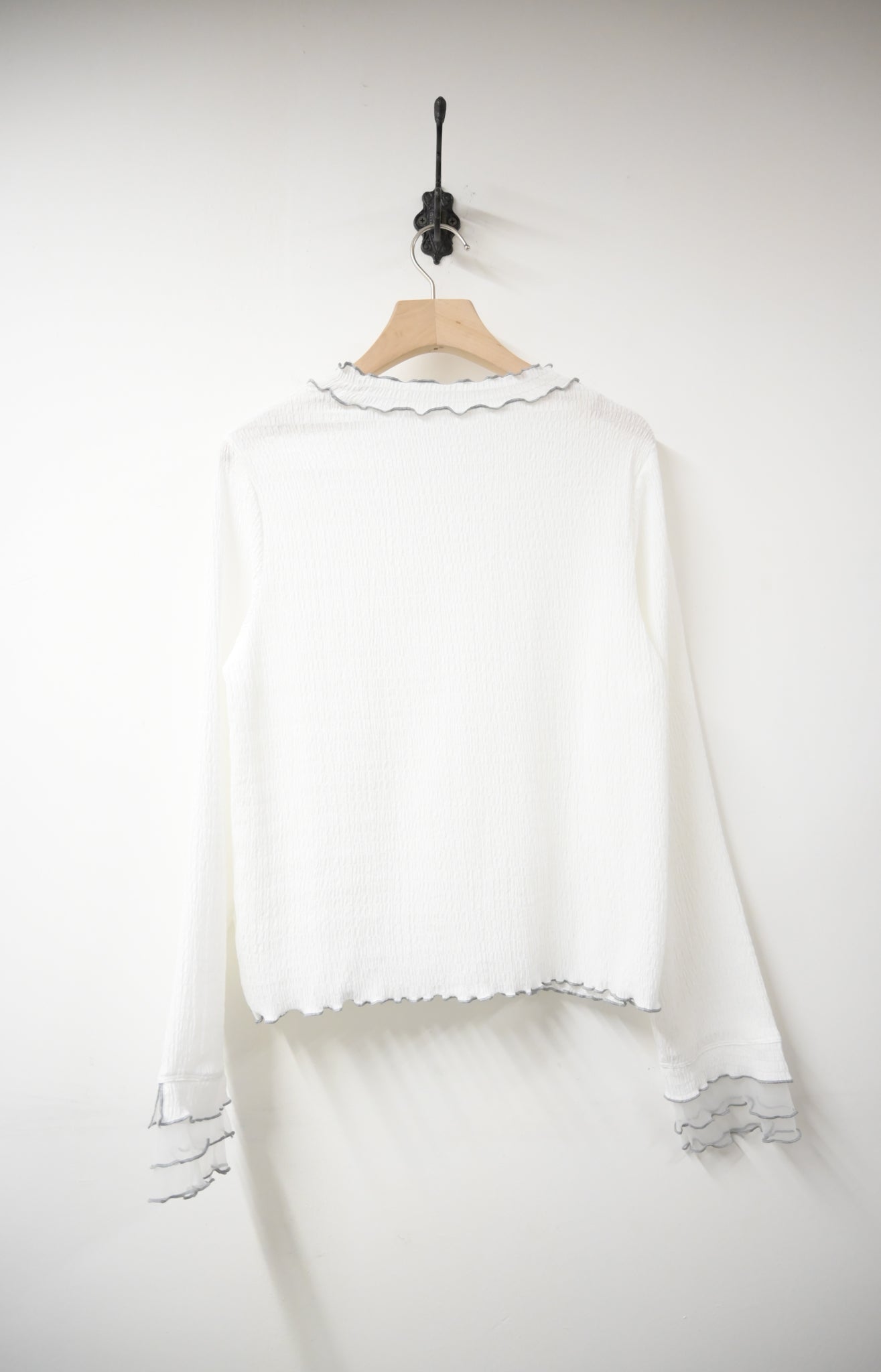 初秋・皺皺布透視袖薄長袖 2色入 1W11131