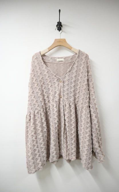 秋冬・毛茸茸水波紋外套 2色入 1W11130