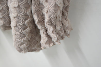 秋冬・毛茸茸水波紋外套 2色入 1W11130