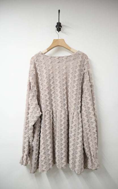 秋冬・毛茸茸水波紋外套 2色入 1W11130