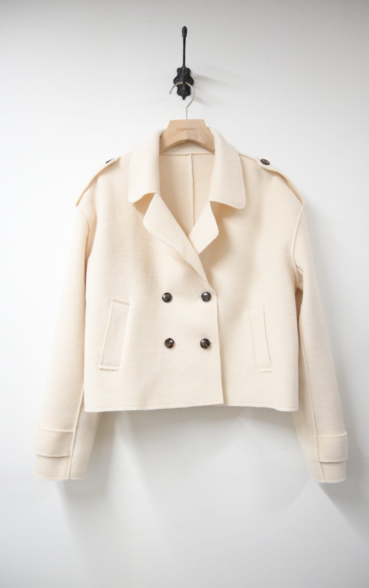 秋冬・反領羊毛孖襟外套 2色入 1W61128