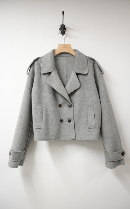 秋冬・反領羊毛孖襟外套 2色入 1W61128