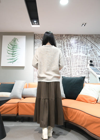 秋冬・全橡筋百褶半身裙 2色入  1W61143