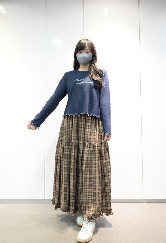 秋冬・撞色波浪邊Coffee薄衛衣 2色入 1W51140