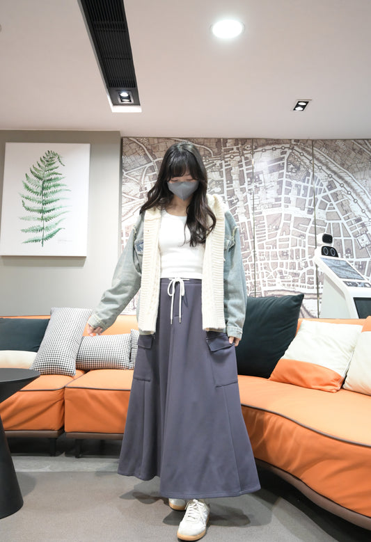 秋冬・柔軟冷衫拼接洗水牛仔外套 2色入 1W61147