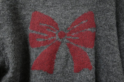 秋冬・撞色邊蝴蝶結暖笠笠毛衣 2色入 1W21142