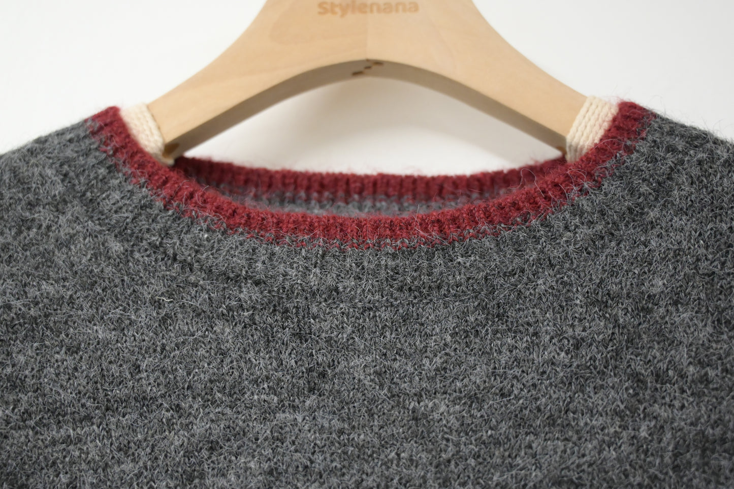 秋冬・撞色邊蝴蝶結暖笠笠毛衣 2色入 1W21142