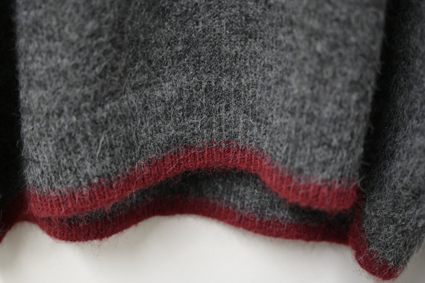 秋冬・撞色邊蝴蝶結暖笠笠毛衣 2色入 1W21142