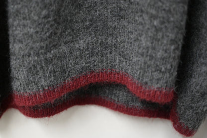 秋冬・撞色邊蝴蝶結暖笠笠毛衣 2色入 1W21142