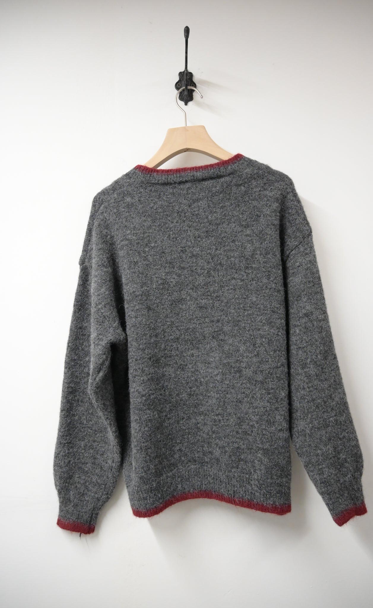 秋冬・撞色邊蝴蝶結暖笠笠毛衣 2色入 1W21142