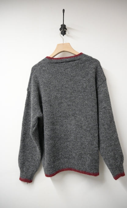 秋冬・撞色邊蝴蝶結暖笠笠毛衣 2色入 1W21142