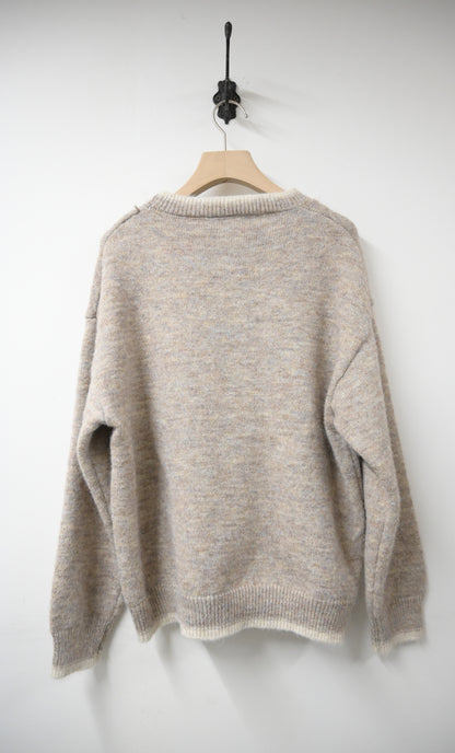 秋冬・撞色邊蝴蝶結暖笠笠毛衣 2色入 1W21142