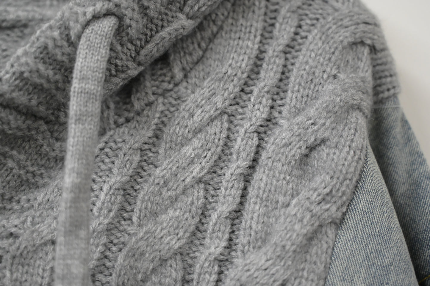 秋冬・柔軟冷衫拼接洗水牛仔外套 2色入 1W61147