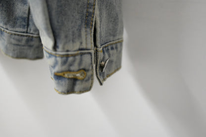 秋冬・柔軟冷衫拼接洗水牛仔外套 2色入 1W61147