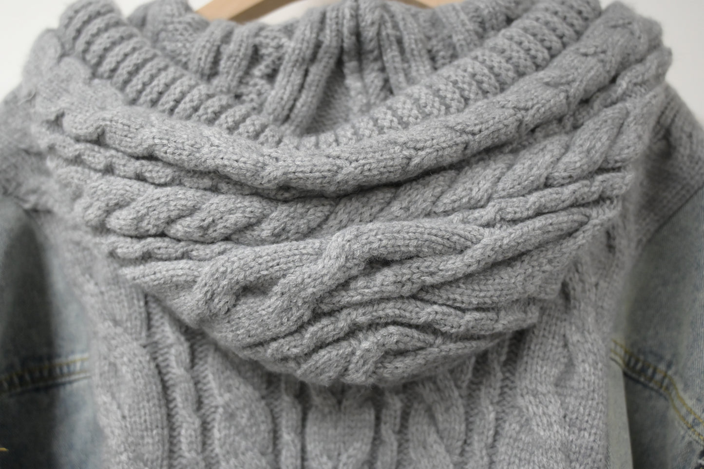 秋冬・柔軟冷衫拼接洗水牛仔外套 2色入 1W61147