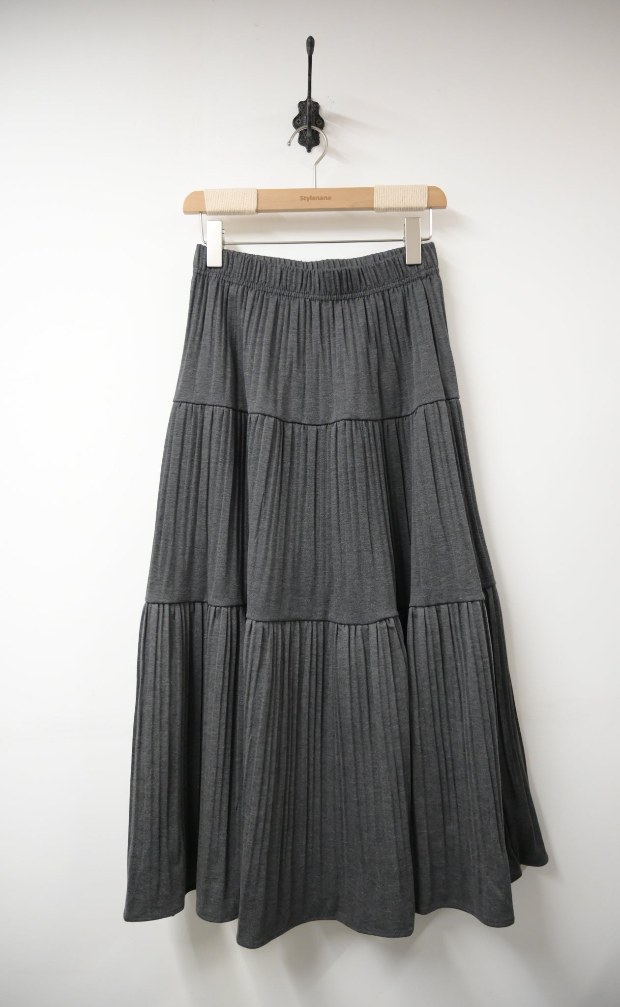 秋冬・全橡筋百褶半身裙 2色入  1W61143