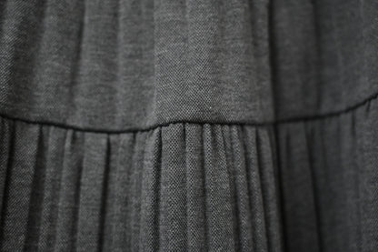 秋冬・全橡筋百褶半身裙 2色入  1W61143