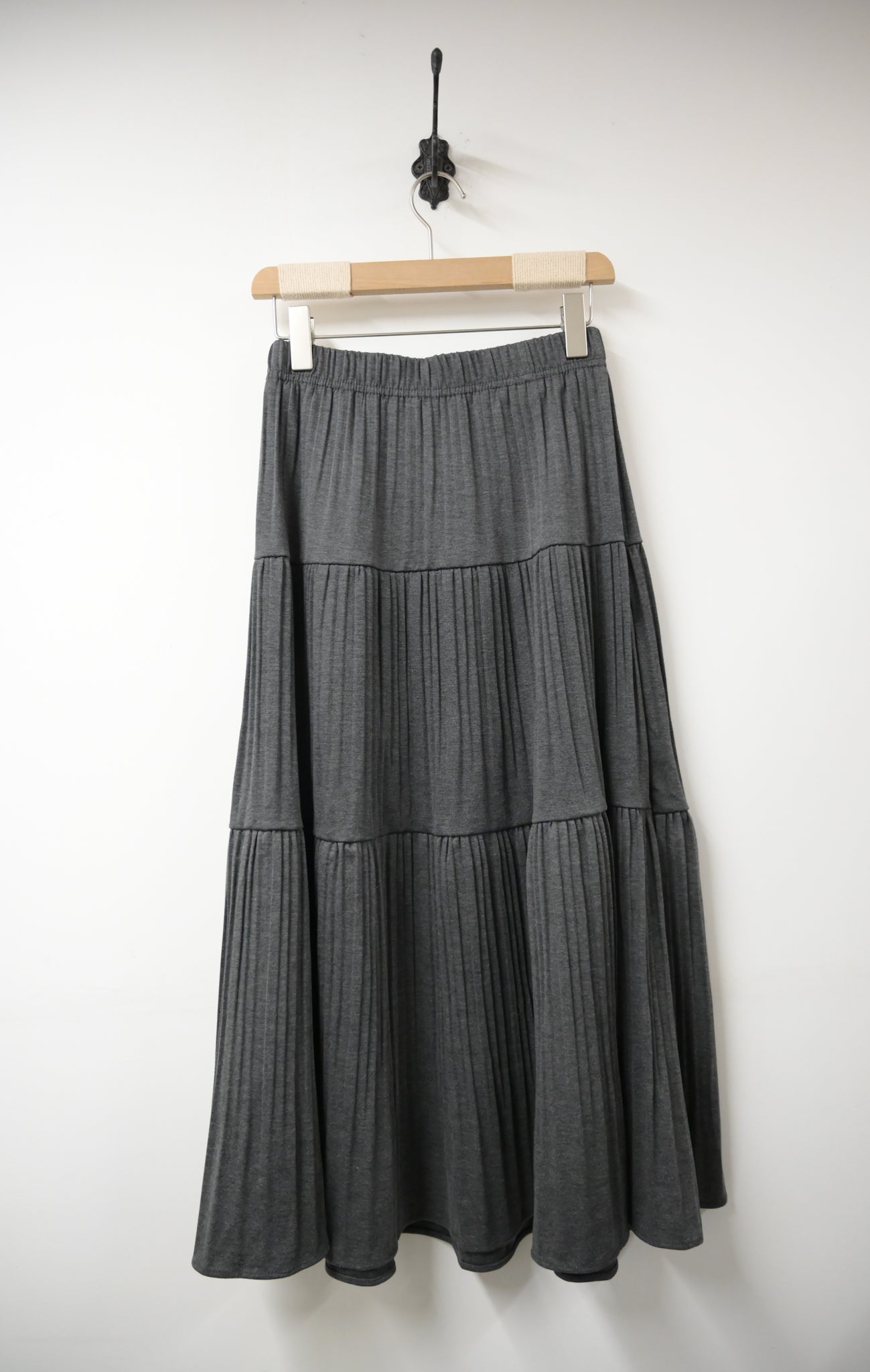 秋冬・全橡筋百褶半身裙 2色入  1W61143