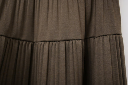 秋冬・全橡筋百褶半身裙 2色入  1W61143