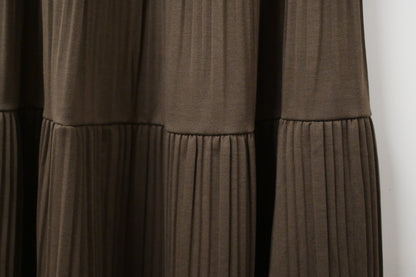 秋冬・全橡筋百褶半身裙 2色入  1W61143