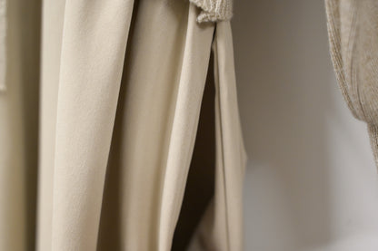 秋冬・抽繩橫間柔軟針織拼接連身裙 2色入 1W61146