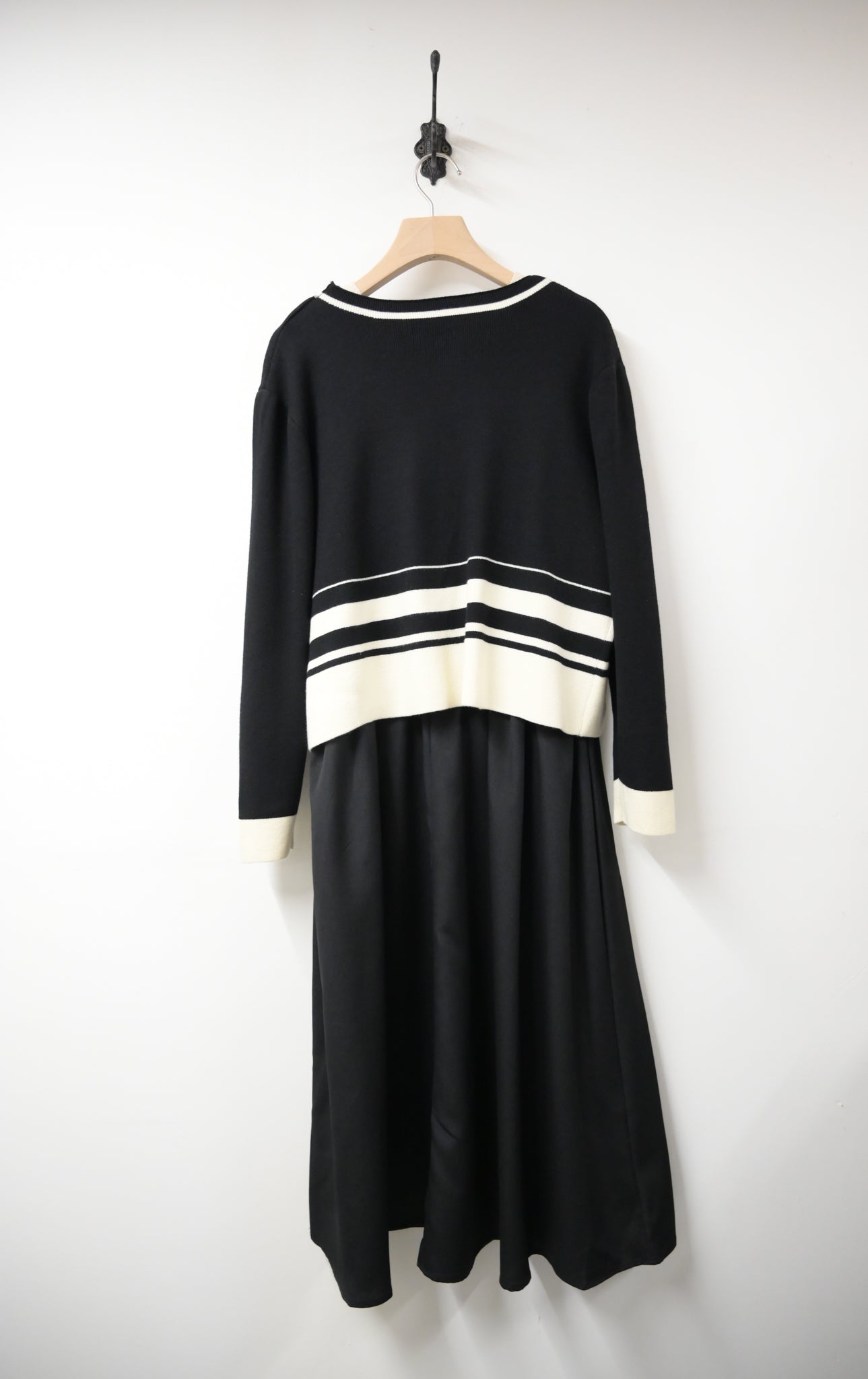 秋冬・背心裙＋外套｜棉花感針織套裝裙 2色入 1W61145