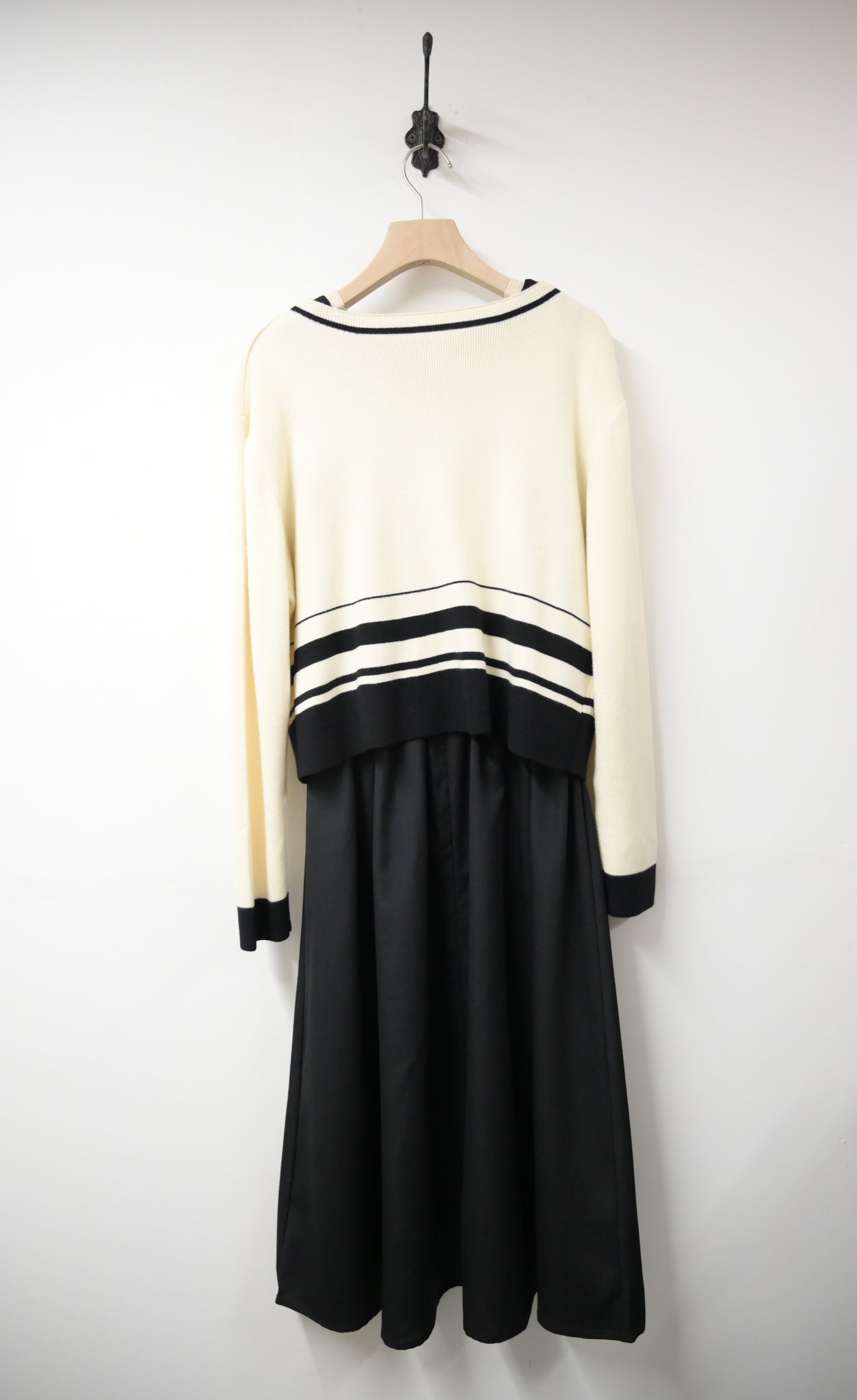 秋冬・背心裙＋外套｜棉花感針織套裝裙 2色入 1W61145