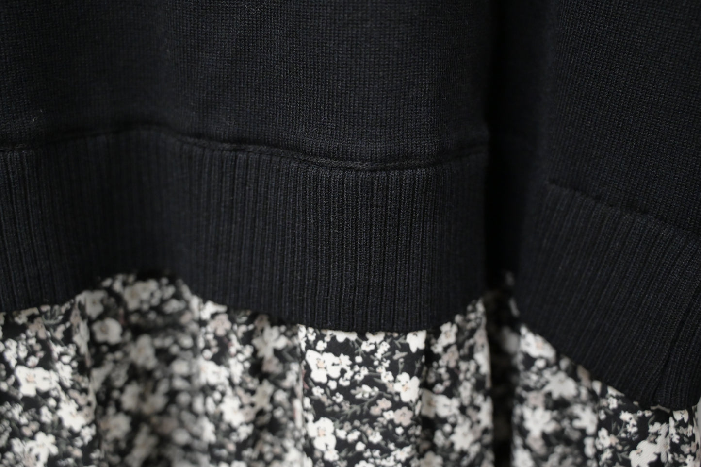 秋冬· 針織布料拼碎花寬鬆長裙 2色入 1W61118