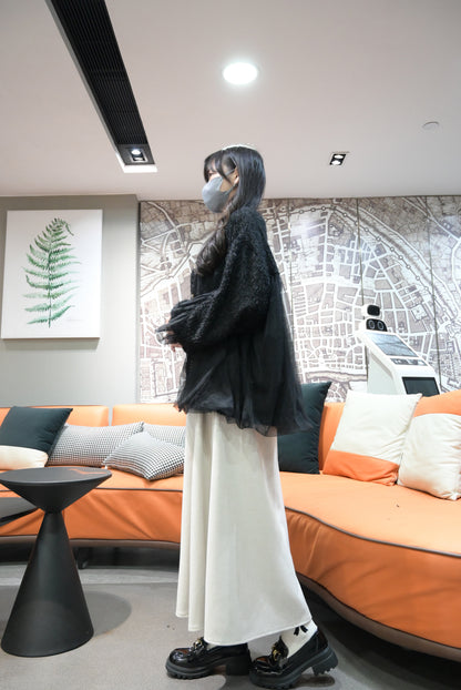 秋冬・保暖滑滑絨料半身裙連belt 2色入 1W61163