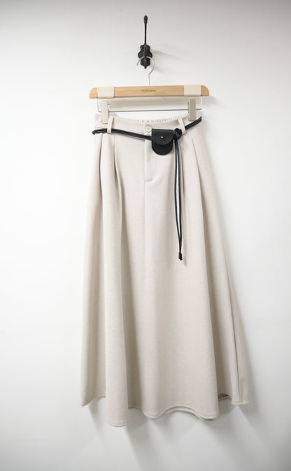 秋冬・保暖滑滑絨料半身裙連belt 2色入 1W61163