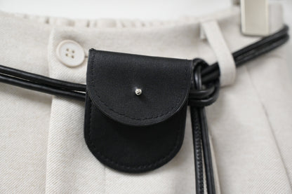 秋冬・保暖滑滑絨料半身裙連belt 2色入 1W61163