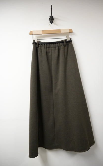秋冬・保暖滑滑絨料半身裙連belt 2色入 1W61163